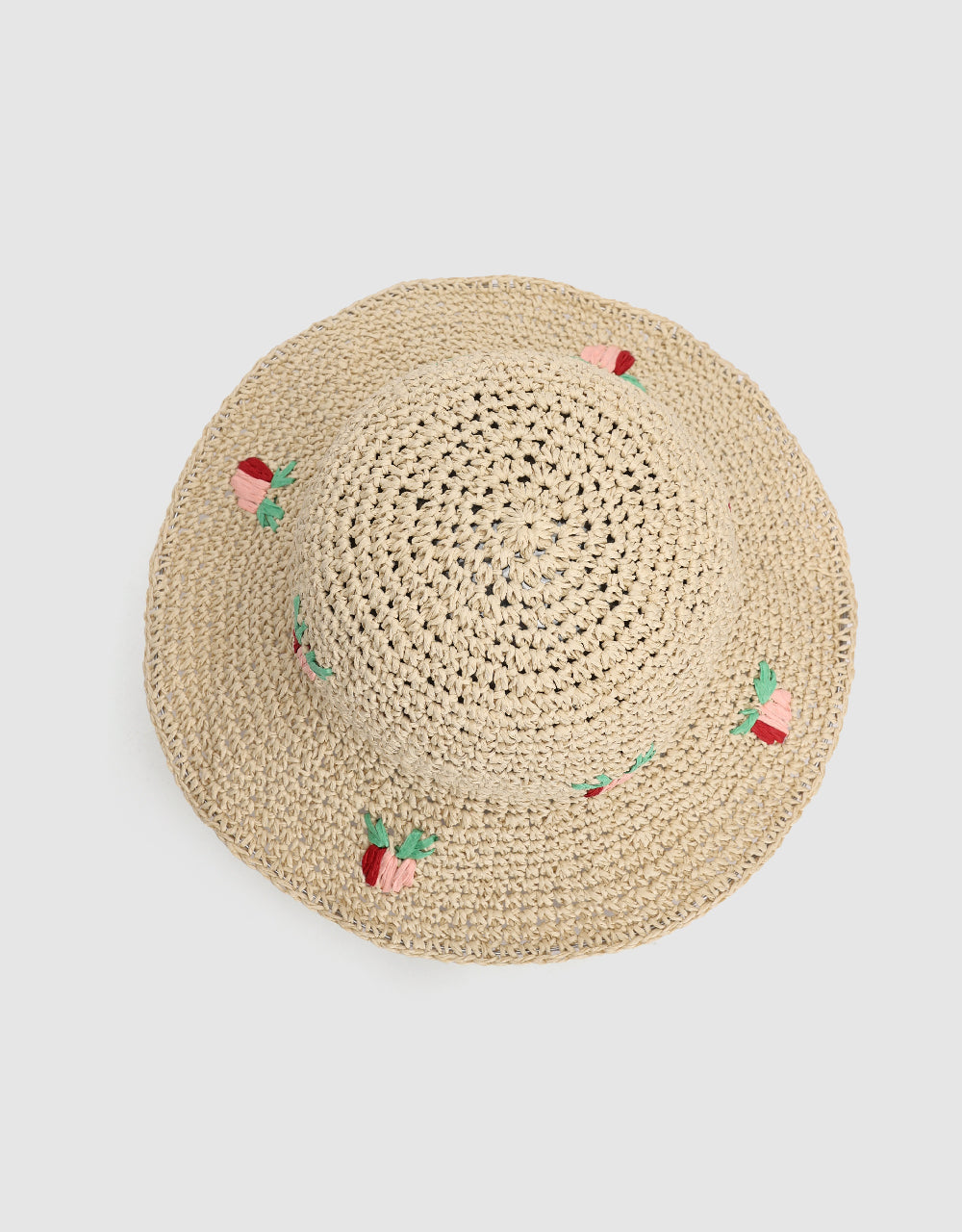 Fruit Embroidered Straw Hat