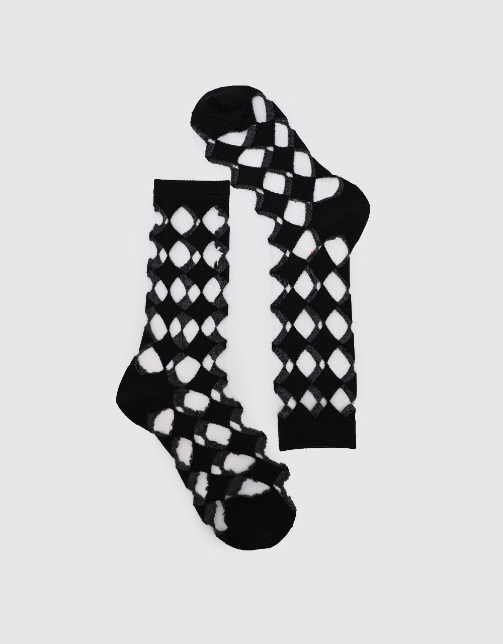 Checkered Sheer Mid-Length Socks