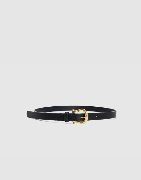 Vegan Leather Skinny Belt