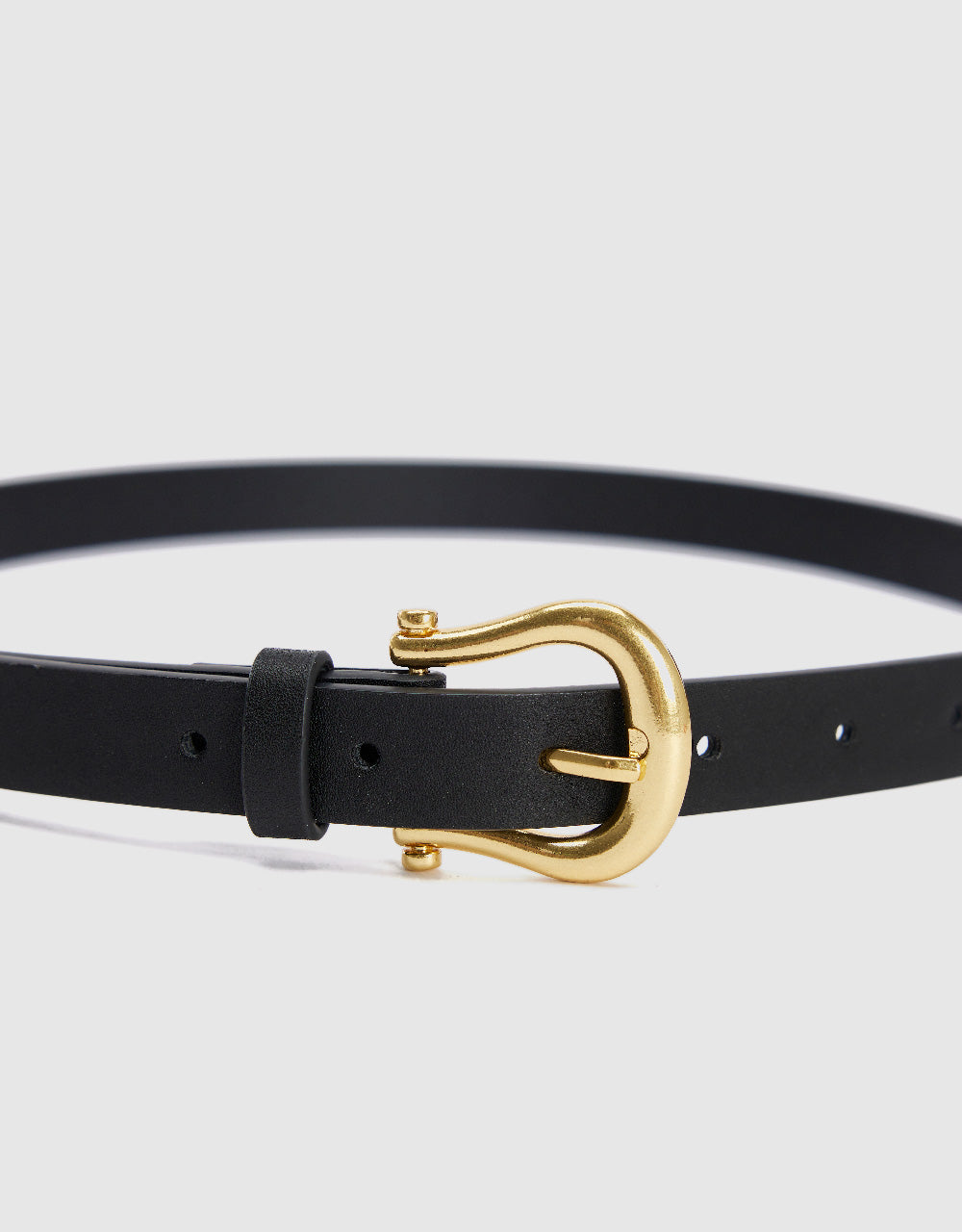 Vegan Leather Skinny Belt