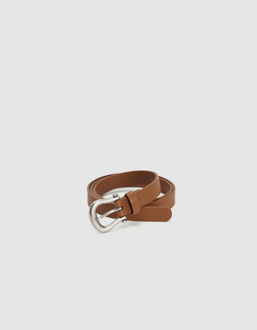 Vegan Leather Skinny Belt