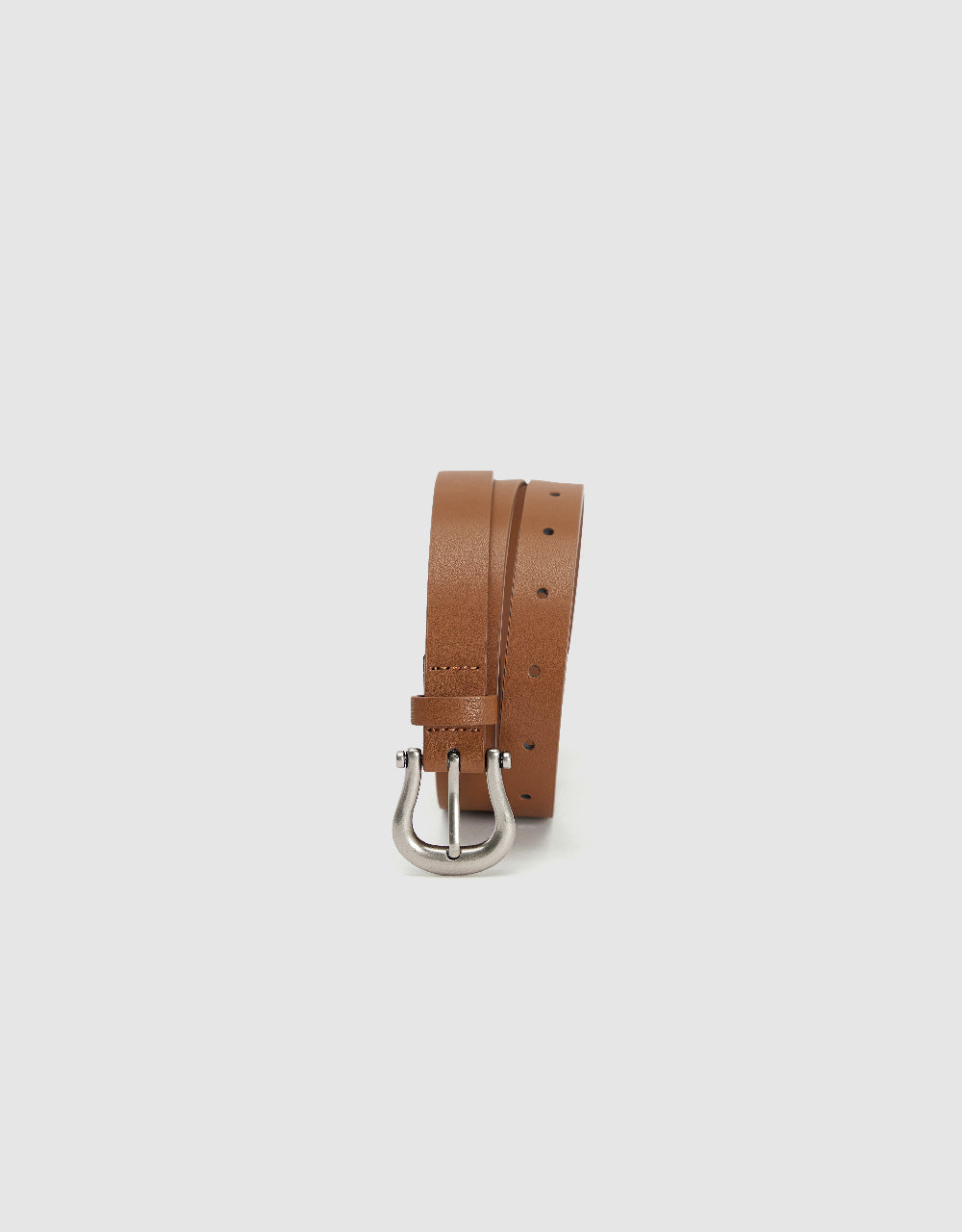 Vegan Leather Skinny Belt