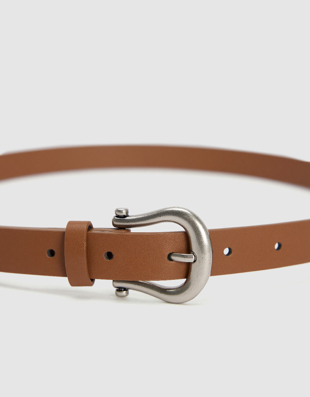 Vegan Leather Skinny Belt