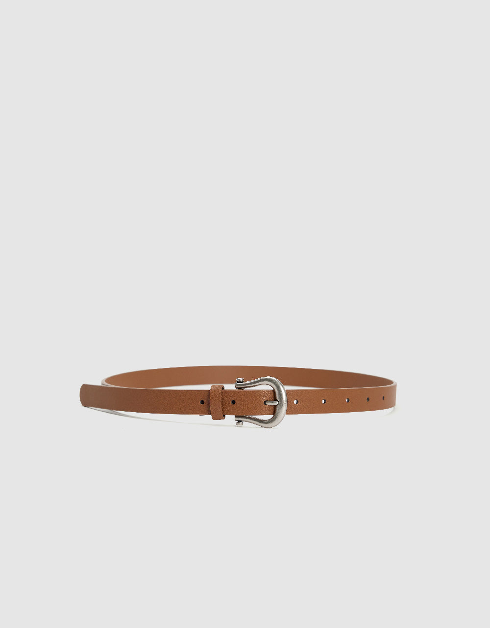 Vegan Leather Skinny Belt