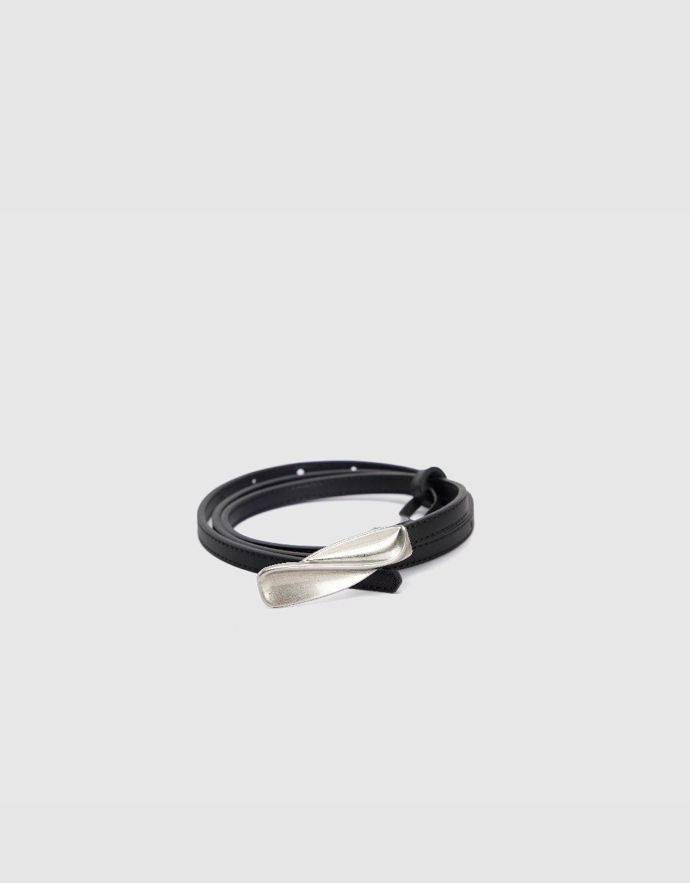 Plate Buckle Skinny Belt