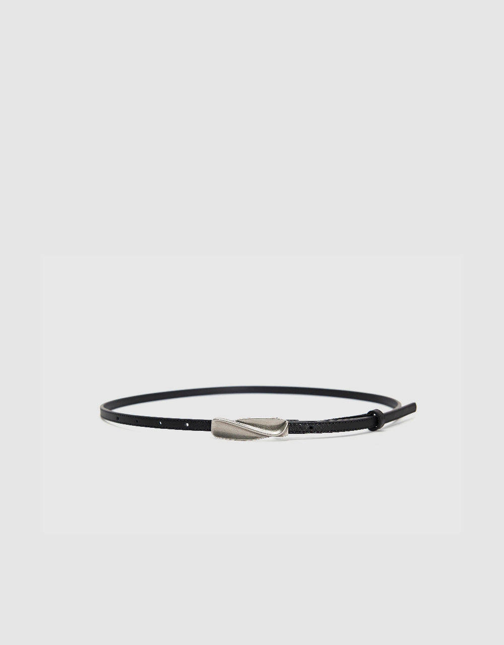 Plate Buckle Skinny Belt