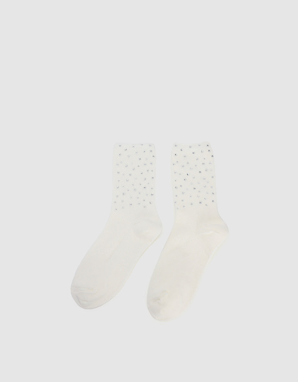 Rhinestone Décor Mid-Length Socks