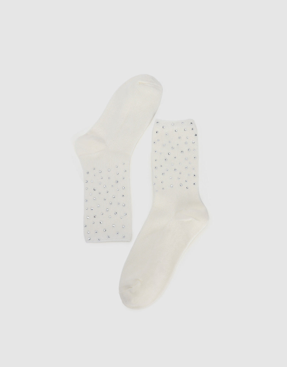 Rhinestone Décor Mid-Length Socks