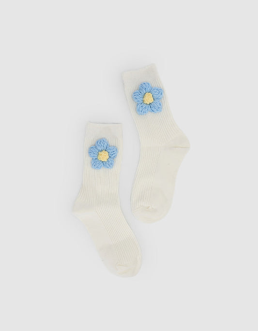 Flower Décor Mid-Length Socks