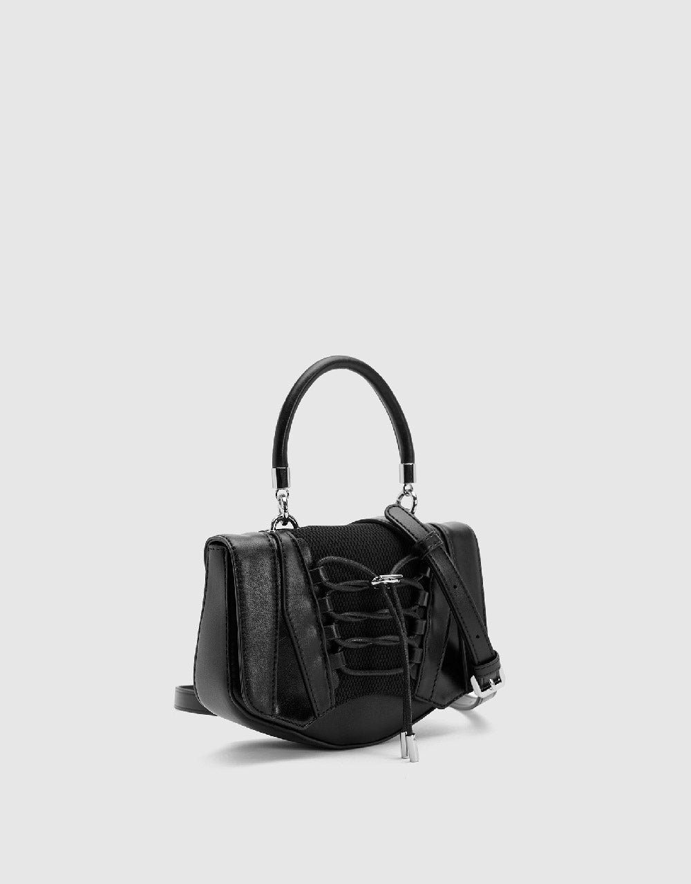 Lace Up Décor Shoulder Bag