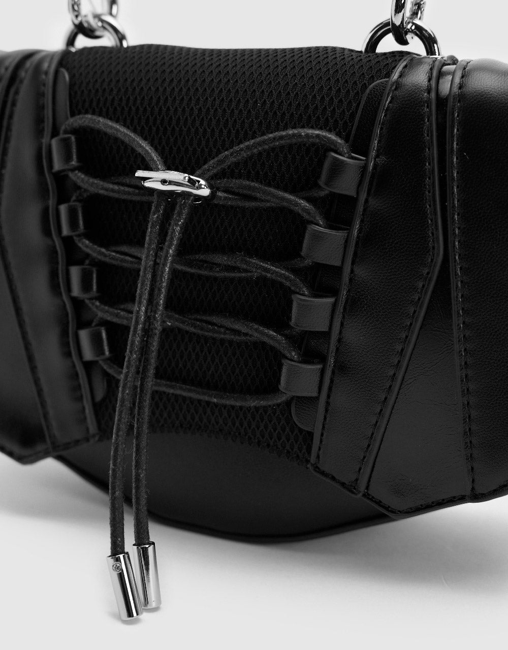 Lace Up Décor Shoulder Bag