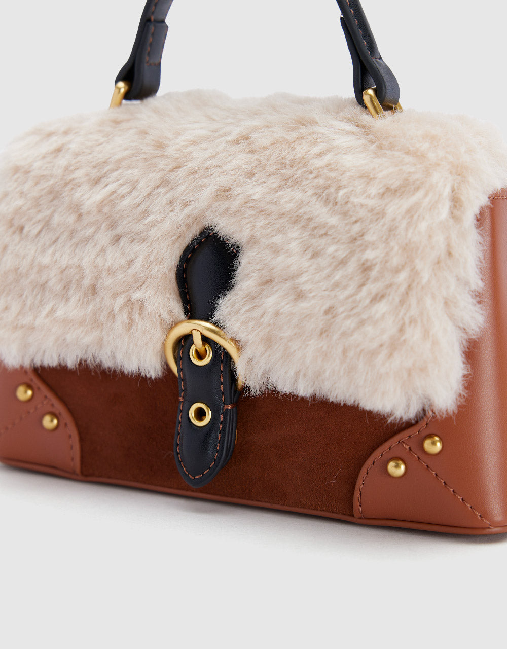 Furry Vegan Leather Shoulder Bag