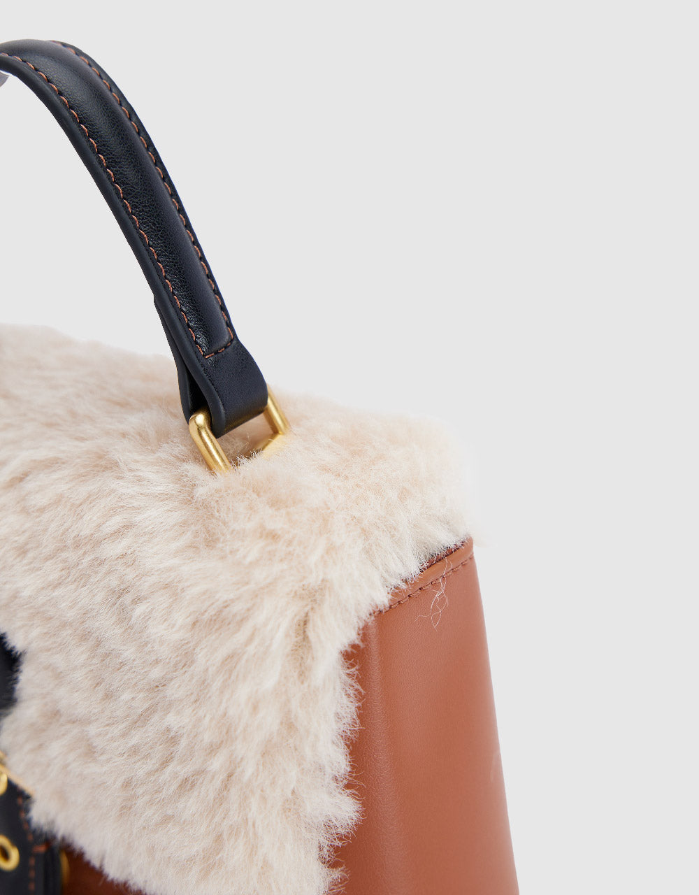 Furry Vegan Leather Shoulder Bag