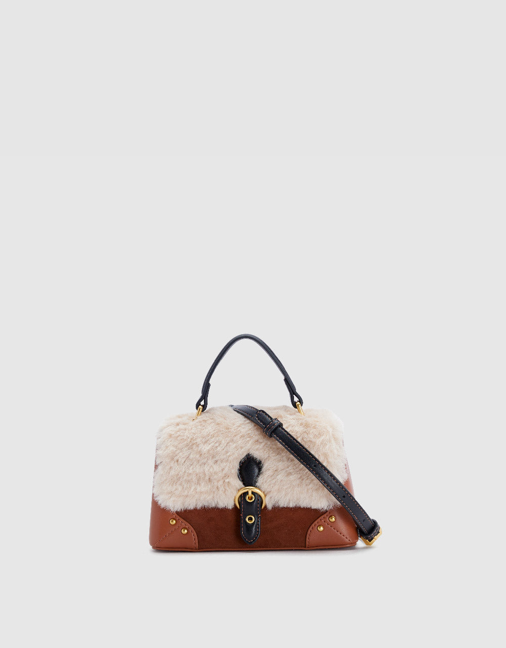 Furry Vegan Leather Shoulder Bag