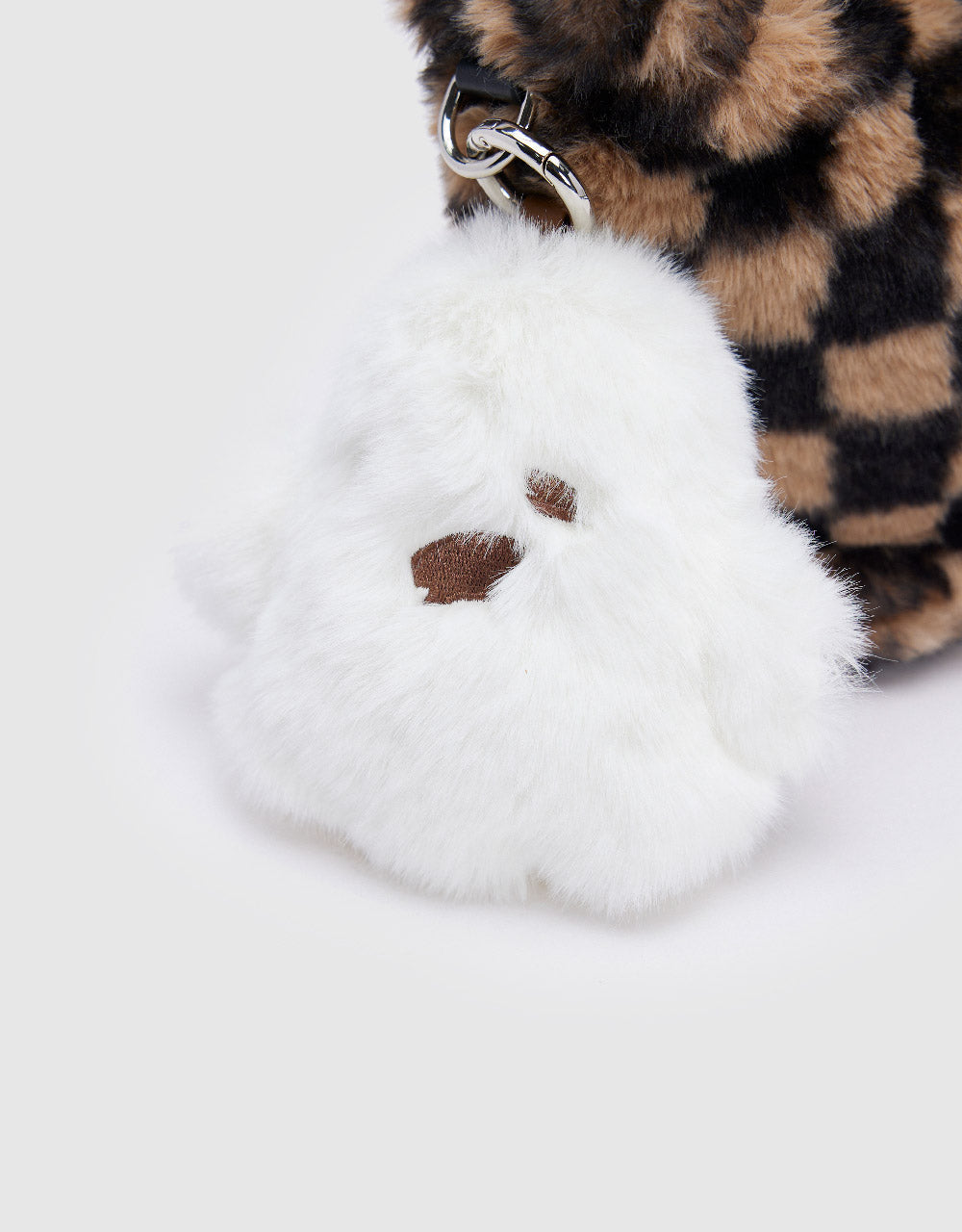 Furry Checkered Shoulder Bag