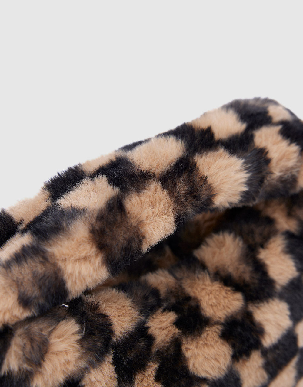 Furry Checkered Shoulder Bag