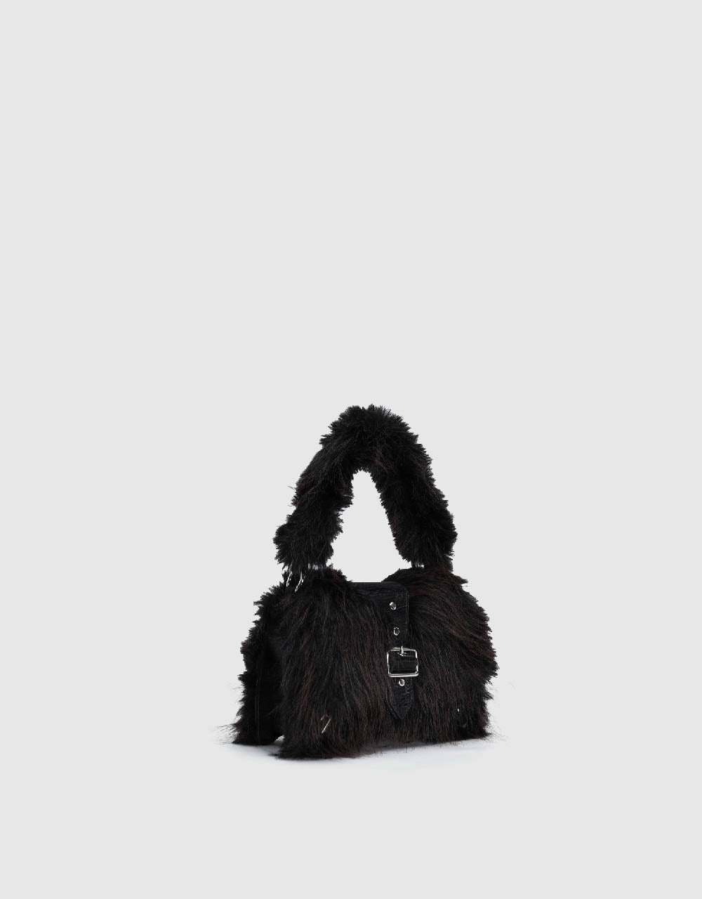 Furry Shoulder Bag With Buckle