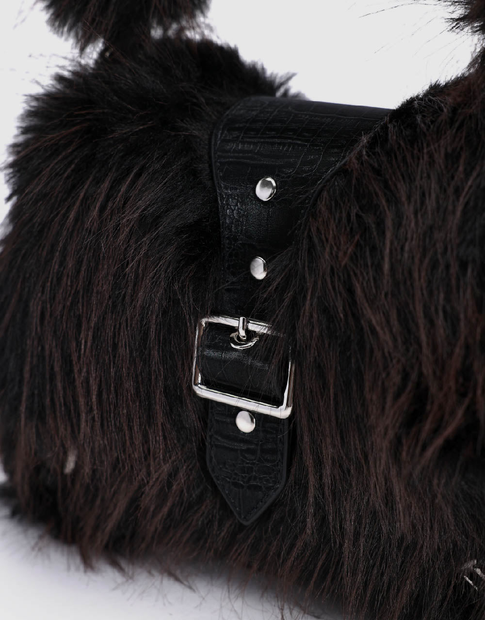 Furry Shoulder Bag With Buckle