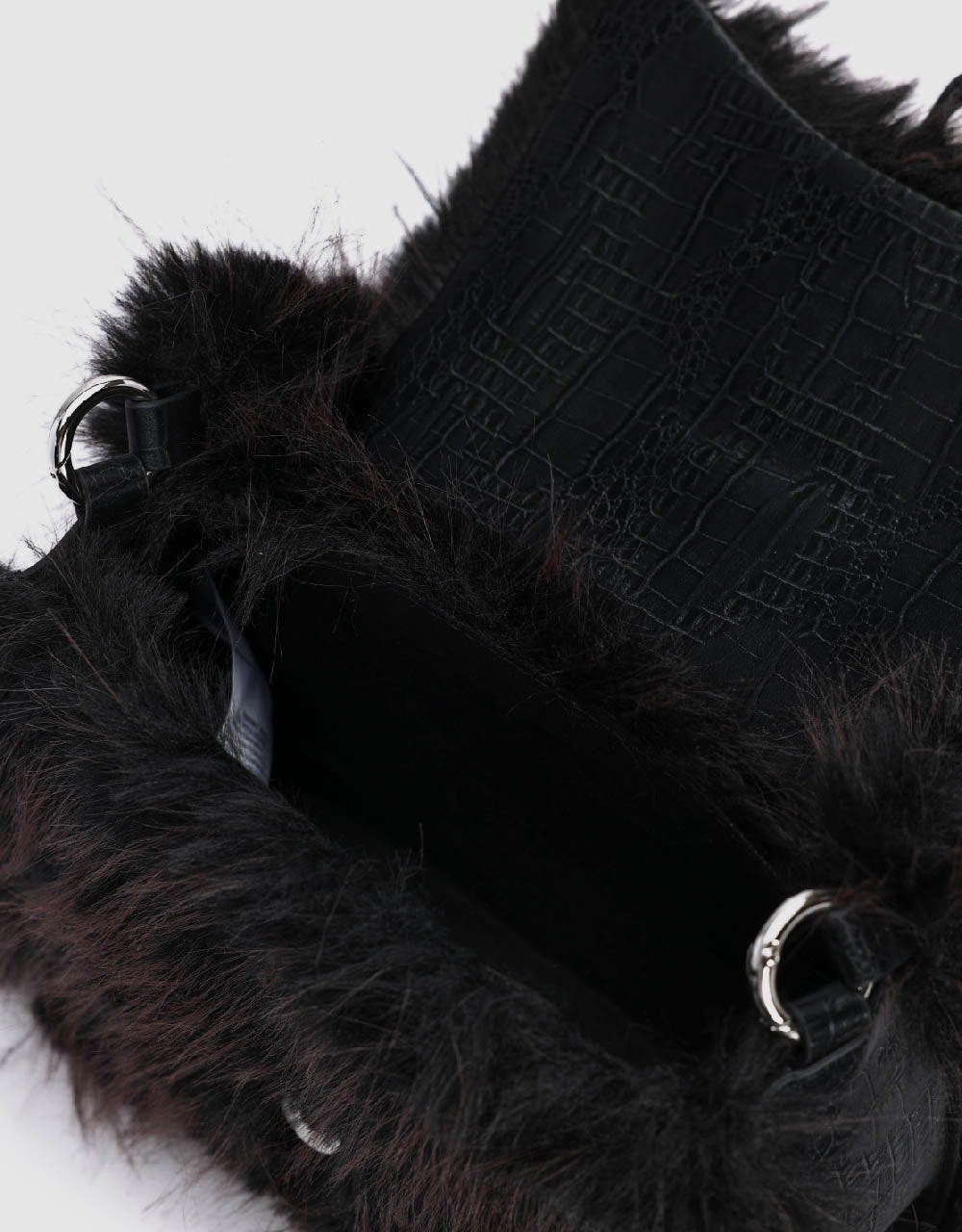 Furry Shoulder Bag With Buckle