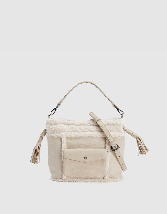 Furry Trim Shoulder Bag