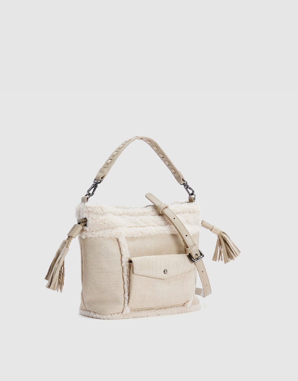 Furry Trim Shoulder Bag