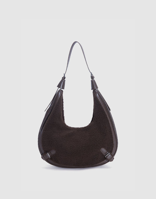 Furry Vegan Leather Shoulder Bag