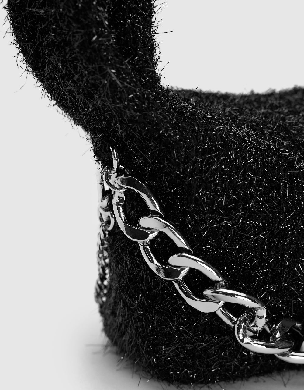 Furry Chained Shoulder Bag