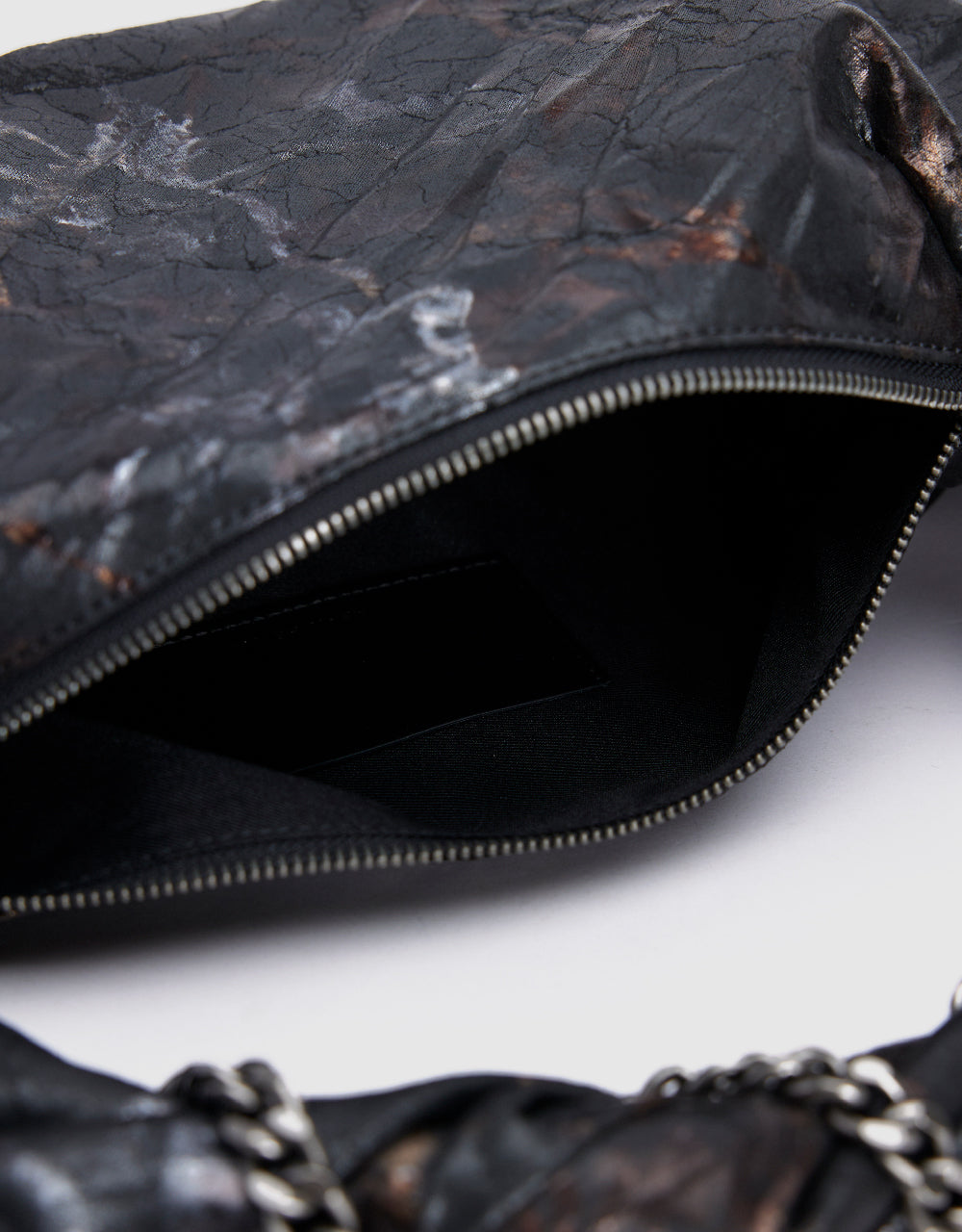 Distressed Vegan Leather Shoulder Bag