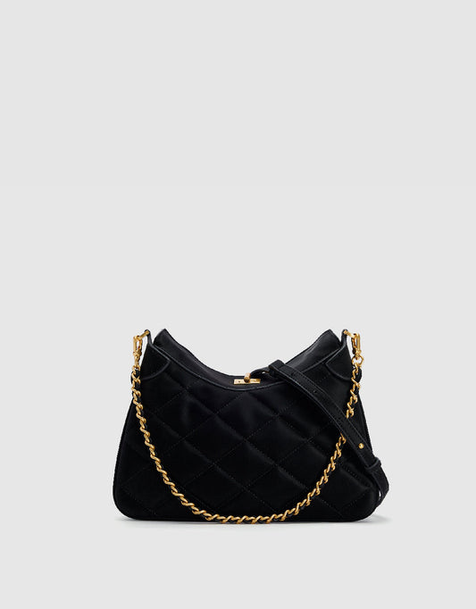 Embossed Vegan Leather Shoulder Bag