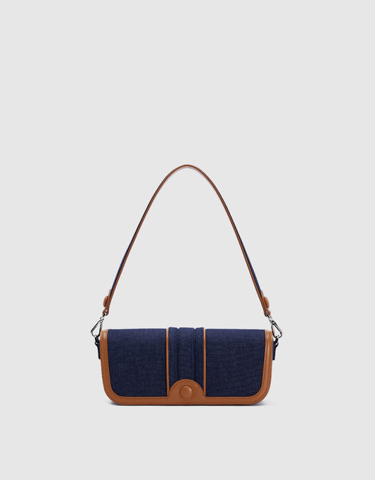 Contrast Fabric Shoulder Bag