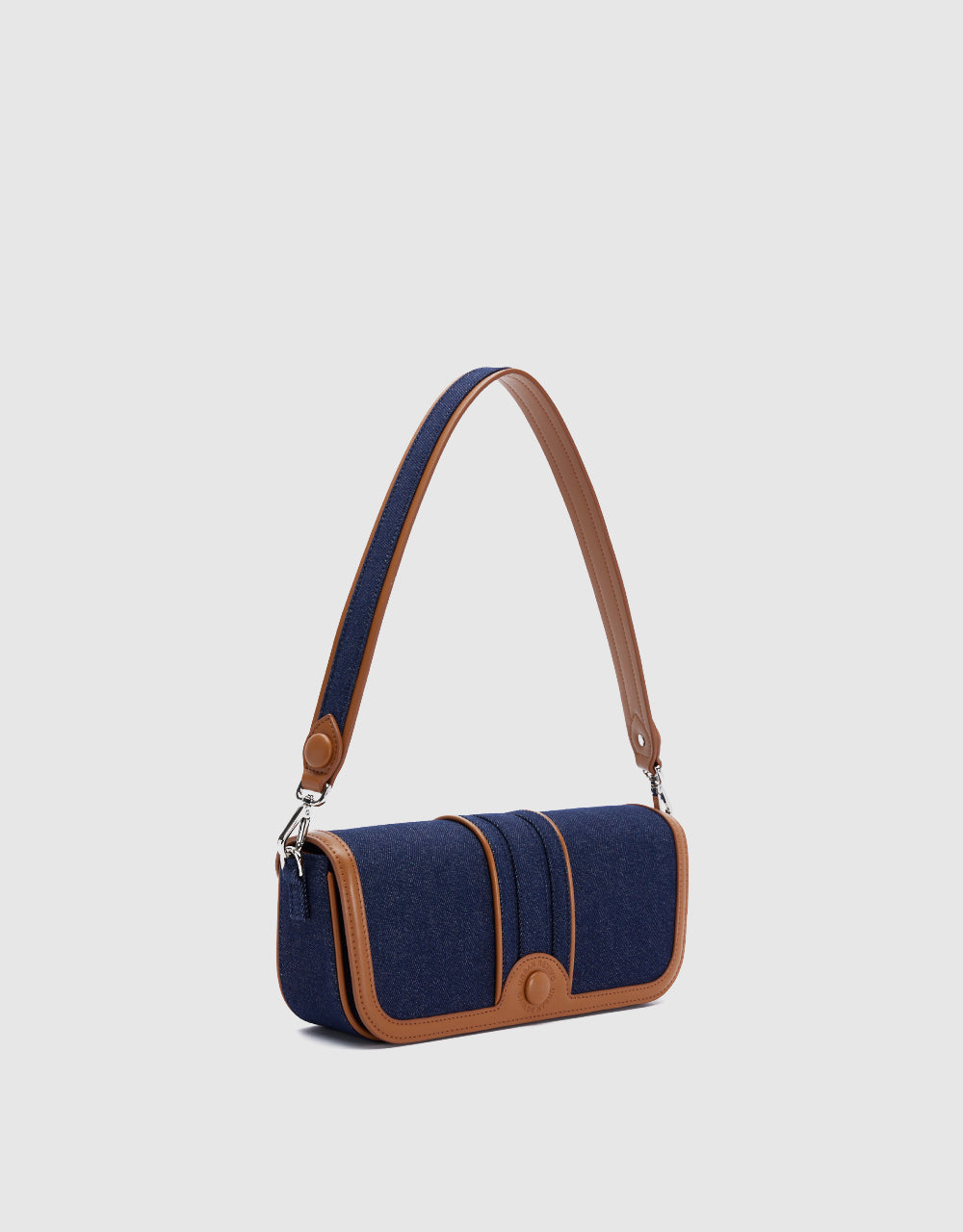 Contrast Fabric Shoulder Bag