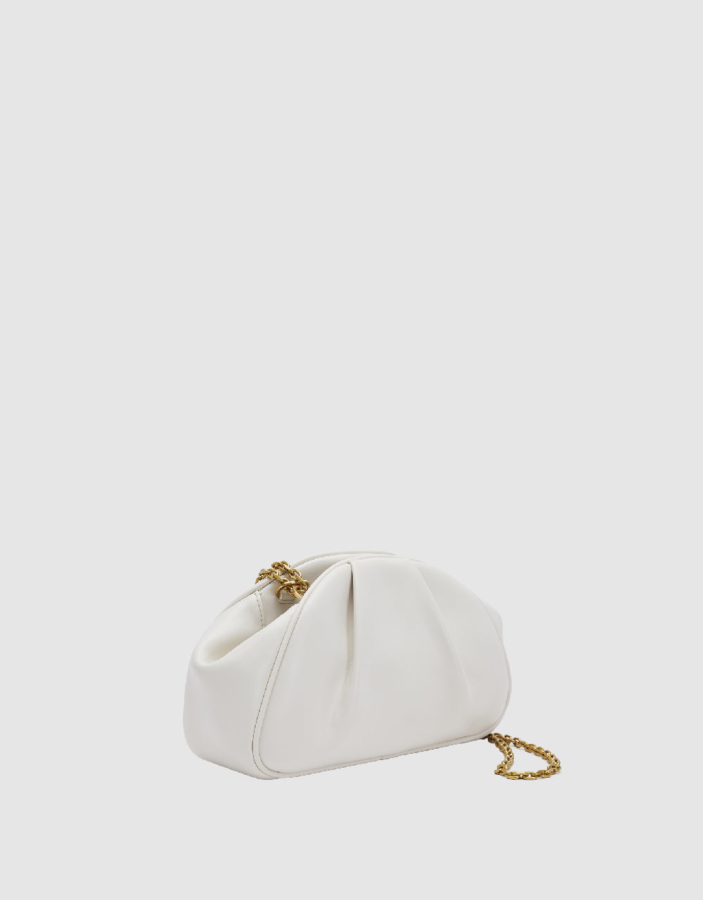 Ruched Vegan Leather Shoulder Bag