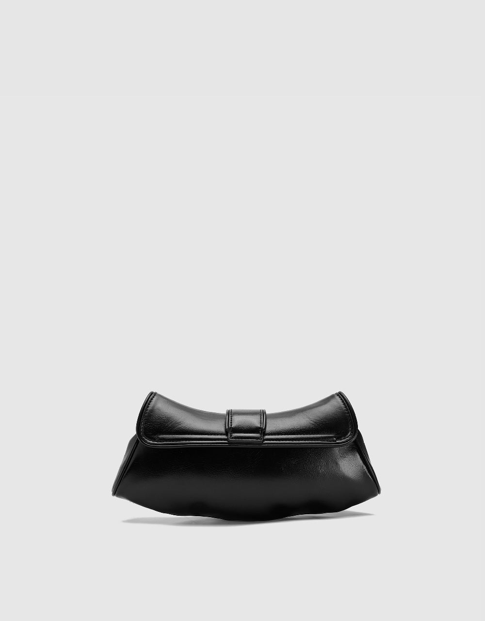 Vegan Leather Shoulder Bag With Buckle