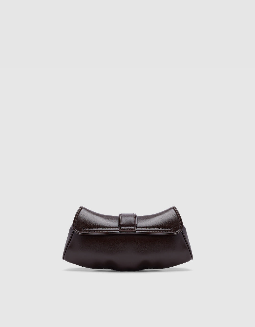 Vegan Leather Shoulder Bag With Buckle