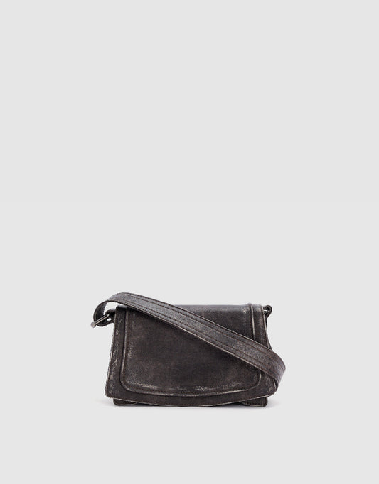 Distressed Vegan Leather Crossbody Bag