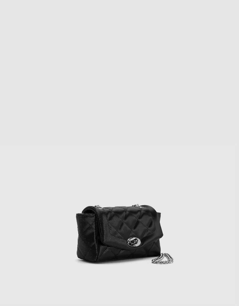 Turn-Lock Vegan Leather Shoulder Bag