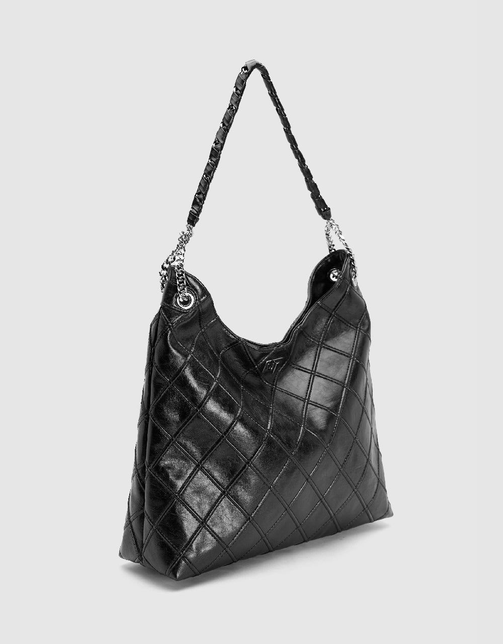 Quilted Embossed Vegan Leather Shoulder Bag