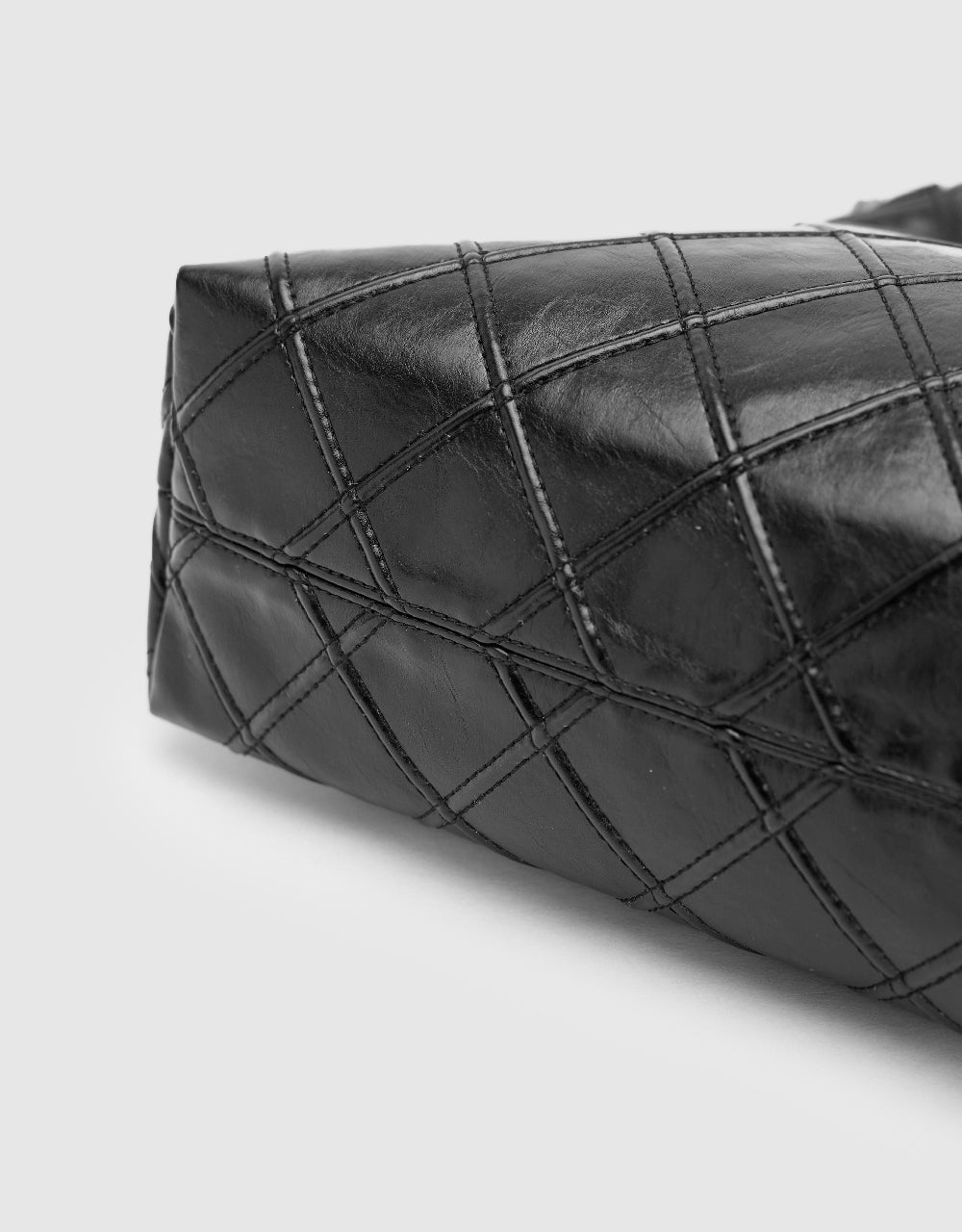 Quilted Embossed Vegan Leather Shoulder Bag