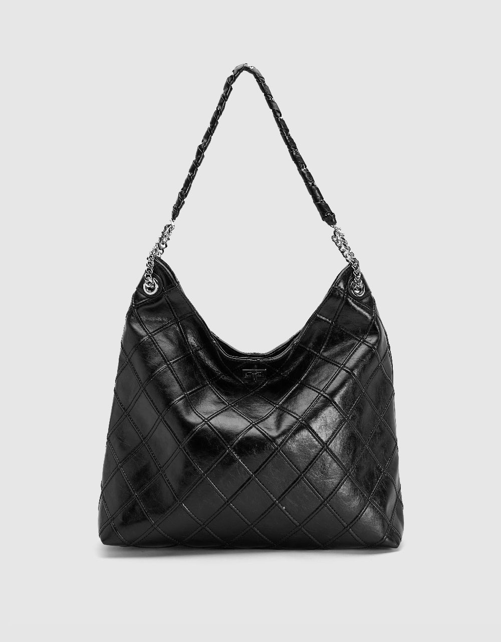 Quilted Embossed Vegan Leather Shoulder Bag