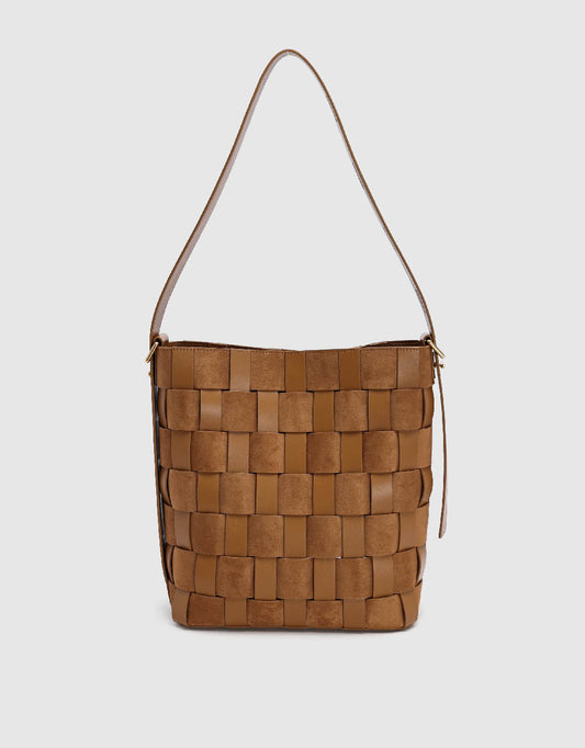 Braided Vegan Leather Shoulder Bag