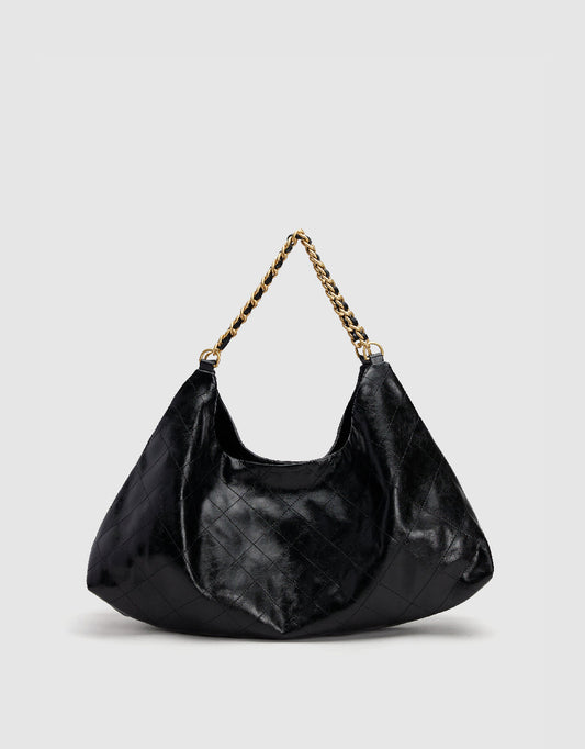 Chained Vegan Leather Shoulder Bag