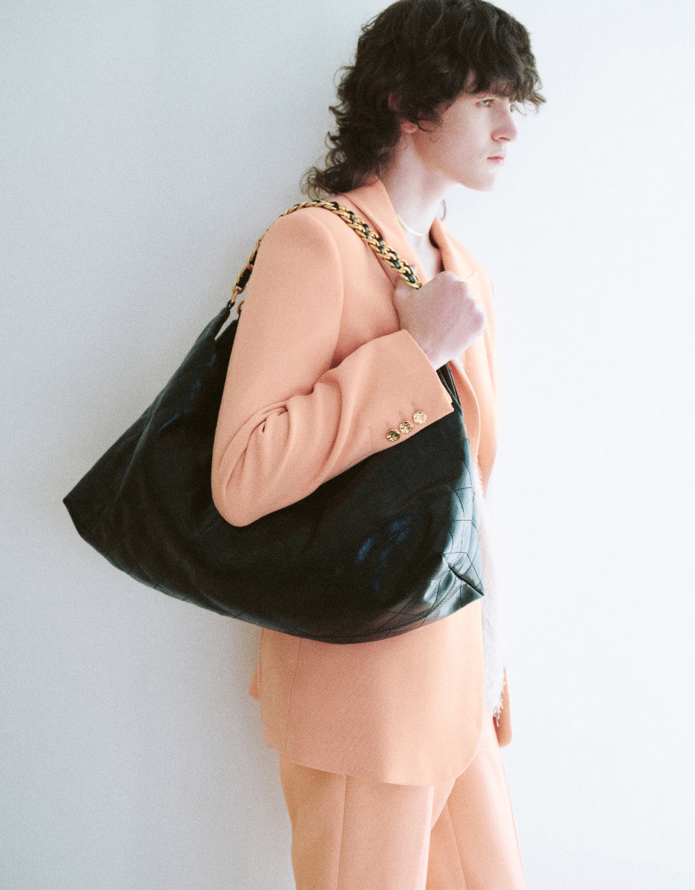 Chained Vegan Leather Shoulder Bag