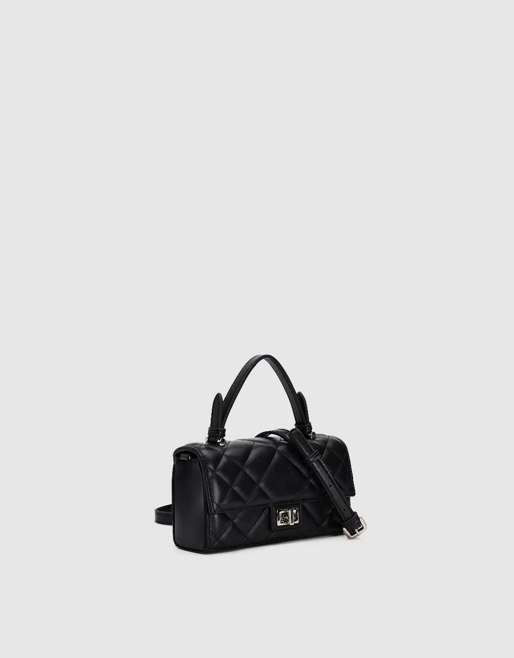 Quilted Embossed Vegan Leather Shoulder Bag