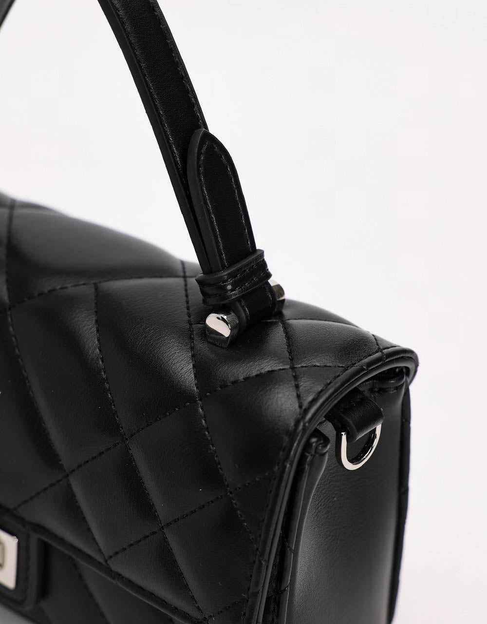 Quilted Embossed Vegan Leather Shoulder Bag