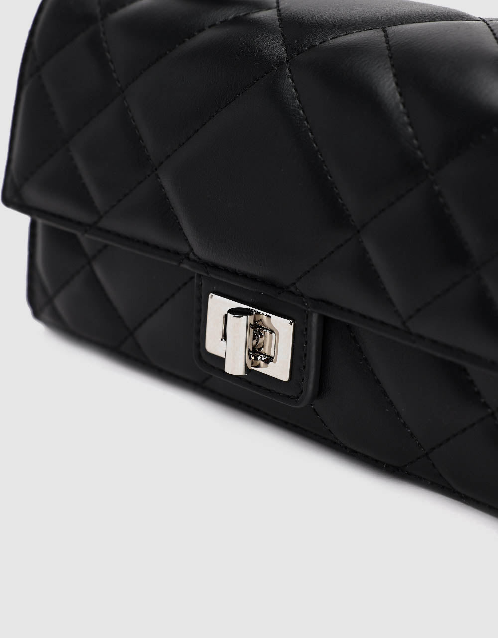 Quilted Embossed Vegan Leather Shoulder Bag