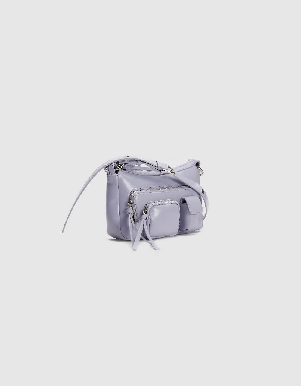 Multi-Pocket Vegan Leather Shoulder Bag