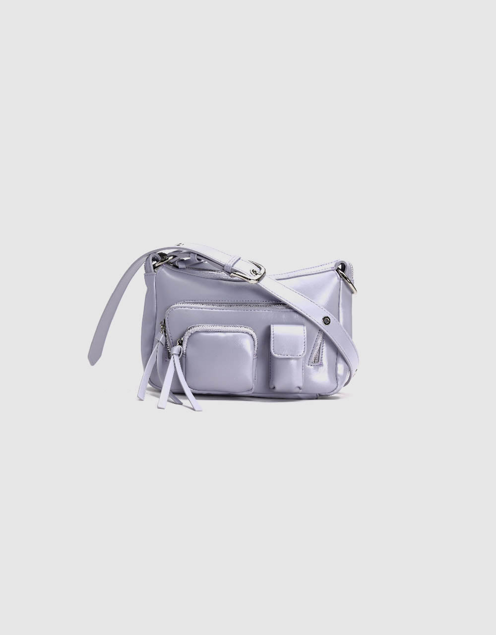 Multi-Pocket Vegan Leather Shoulder Bag