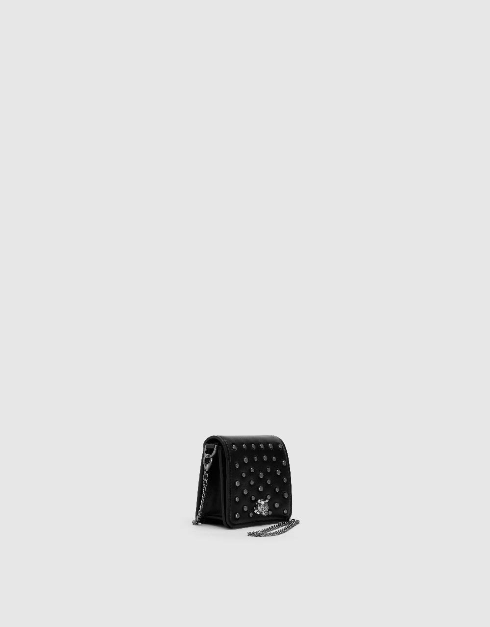 Studded Décor Vegan Leather Crossbody Bag