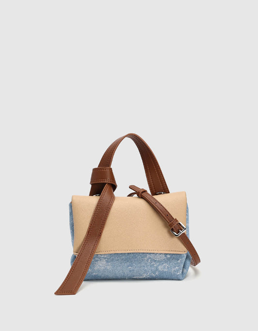 Two Toned Denim Shoulder Bag