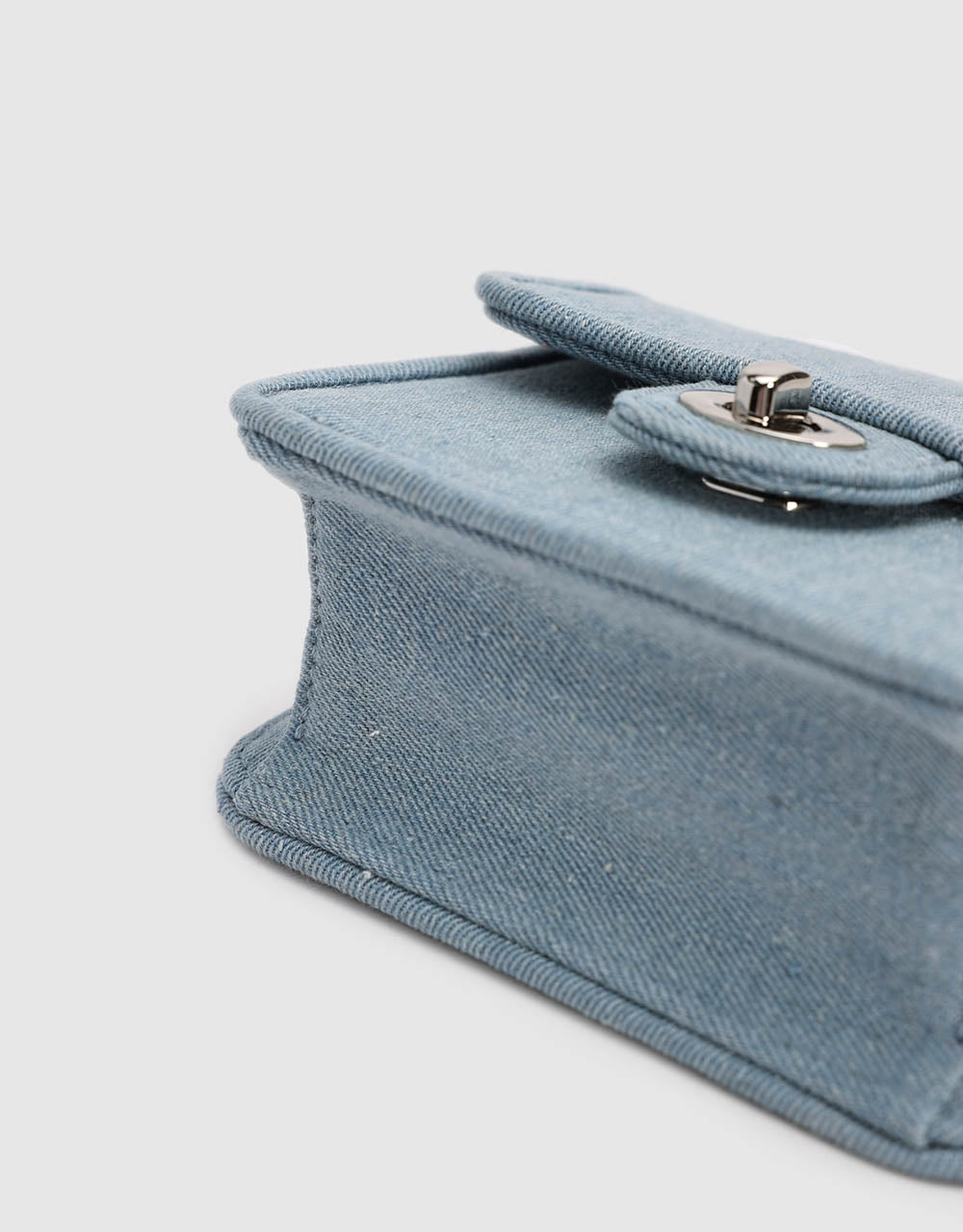 Stand Handle Denim Shoulder Bag